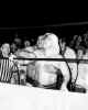Angelo Mosca holds back a bloody Ric Flair (Check out the look on Mosca's face!)